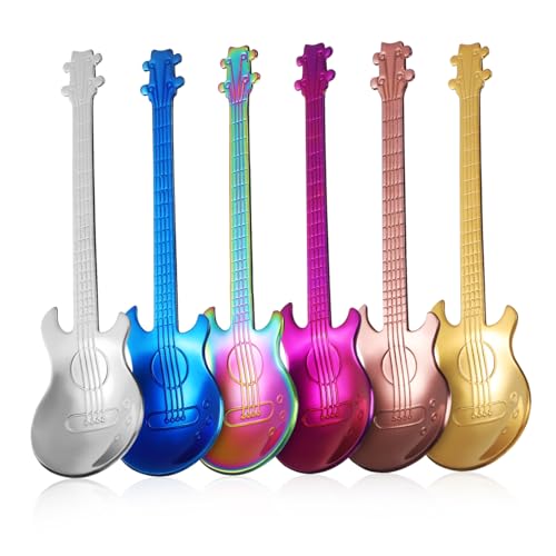 Luxshiny 6 Stück Gitarren Löffel Teiliges Farbenfrohe Dessertlöffel mit Langem Griff für Musikliebhaber und Partys Spülmaschinenfest Luxshiny 6 Stück Gitarren Löffel Teiliges Farbenfrohe Dessertlöffel mit Langem Griff für Musikliebhaber und Partys Spülmaschinenfest von Luxshiny