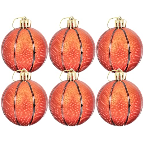 Luxshiny 6 Stück Weihnachts-Basketball-Ornamente Weihnachtsbaumkugeln Party-Hängeornament Dekoration Sport-Hängekugeln Für Zuhause von Luxshiny