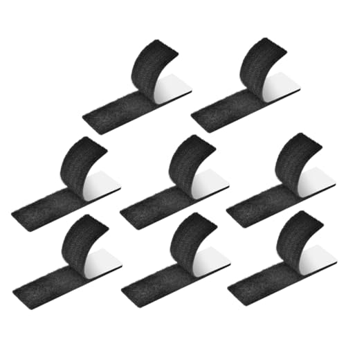 Luxshiny 8 Stück Teiliges Klettband für Teppiche und Möbel Doppelseitig Selbstklebende Pads Wiederverwendbar für Glatte Oberflächen Starke Haftung Schwarz von Luxshiny