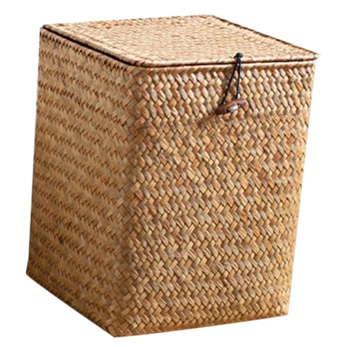 Luxshiny Handgefertigte Seegras Aufbewahrungsbox Vielseitige Organizer Box Mit Deckel Für Schreibtisch Bad Und Schlafzimmer Für Kleine Gegenstände Und Dekoration von Luxshiny