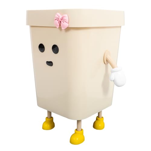 Luxshiny Badezimmer Kreative Cartoon Abfallbehälter Deckelloser Mülleimer für Plastik und für Badezimmer Schlafzimmer und Küchen Robustes Material Leicht zu Reinigen von Luxshiny