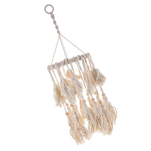 Luxshiny Boho Makramee Lampenschirm mit Quasten Handgewebter Lampenschirm für Deckenleuchten Stilvolle Beleuchtung für Schlafzimmer und Wohnzimmer Langlebig und Pflegeleicht von Luxshiny
