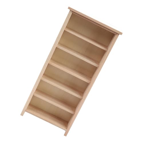 Luxshiny Bücherregal Holzmodell für Puppenhaus Kleines Realistisches Mini Möbelstück Hochwertige Verarbeitung Umweltfreundliches Material für Lange Nutzung von Luxshiny