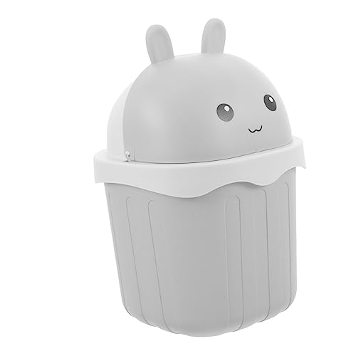 Luxshiny Desktop Mini Mülleimer mit Deckel Süßer Cartoon Abfallbehälter für Schreibtisch Platzsparend Robustes Kunststoffmaterial für Büro und Zuhause Kleine von Luxshiny