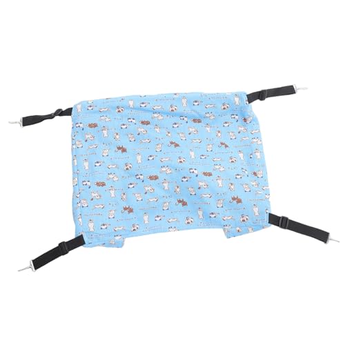 Luxshiny Doppelstöckige Katzenhängematte Verstellbares Bequemes Katzenbett für Kleine Haustiere Langlebig Atmungsaktiv für Drinnen Blau von Luxshiny