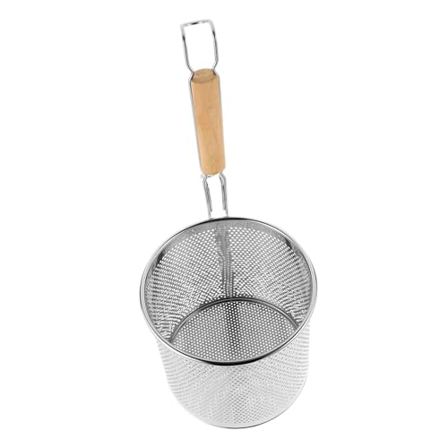 Luxshiny Edelstahlsieb Mit Holzgriff Nudelsiebkorb Pastakorb Für Teigtaschensieb Lebensmittelabschäumer Küchennetzspinne Leicht Zu Reinigen Und Aufzubewahren von Luxshiny