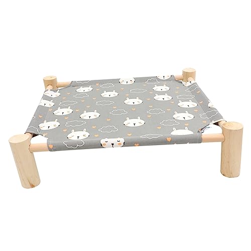 Luxshiny Erhöhtes Holz Katzenbett mit Tragfähigkeit Abnehmbar und Waschbar Komfortables Schlafbett für Katzen und Kleine Hunde Modernes Design Passend zur Wohnraumdekoration von Luxshiny