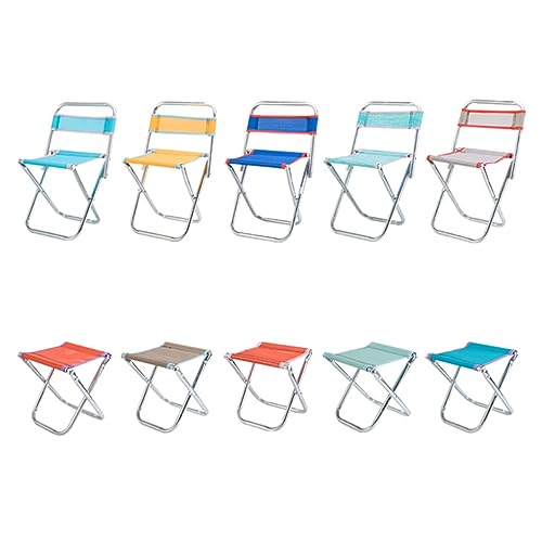 Luxshiny Faltbarer Campinghocker Leichter Klappstuhl für Angeln Reisen und Strand Ultraleicht und Tragbar ohne Rückenlehne Zufällige Farben für Outdoor Aktivitäten von Luxshiny