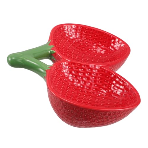 Luxshiny Geschirr aus Keramik Obstteller dekorativ Keramikschale Salatteller Keramik Vintage -Servierplatte Salatteller aus Porzellan Vorspeise Servierplatte Snack -Servierplatte rot von Luxshiny