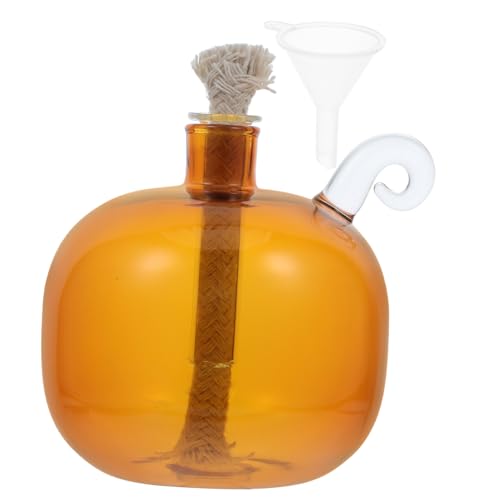 Luxshiny Glas-öllampe Mit Trinkhalm Kleine Runde Innenbereichs-öllampe Wiederverwendbar Mit Flüssigem Paraffin Für Aromatherapie Und Beleuchtungszubehör von Luxshiny