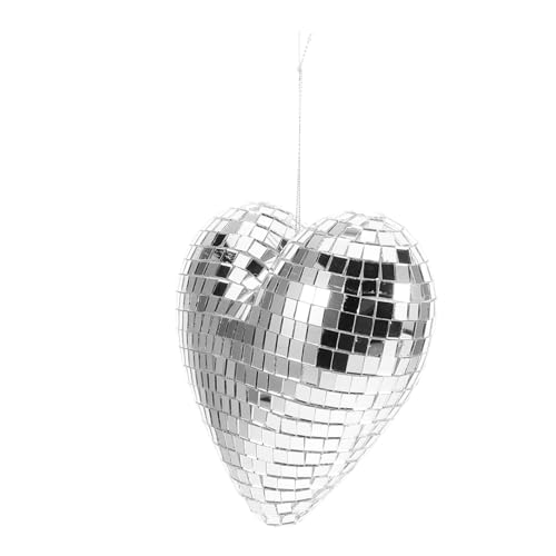 Luxshiny Herzförmige Disco Spiegelkugel Reflektierender Hänge Deko Ball für Partys Hochzeiten Valentinstag Robustes Wiederverwendbares Design für Stimmungsvolle von Luxshiny