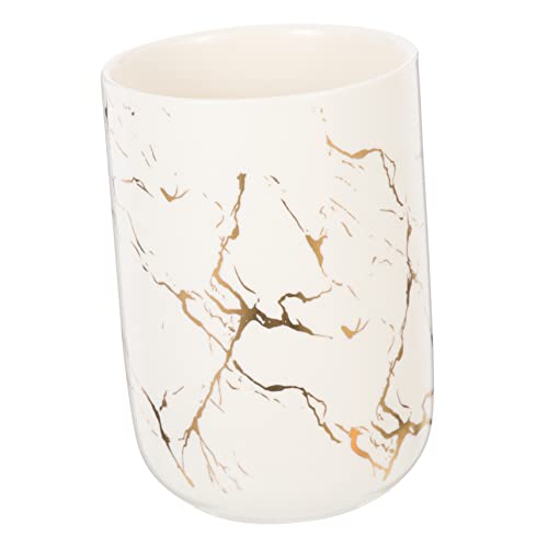 Luxshiny Hochwertiger Zahnbürstenbecher Aus Keramik Mit Marmor-Optik Multifunktionaler Mundspülbecher Für Bad Und Zuhause Eleganter Organizer Für Verschiedene Anwendungen von Luxshiny