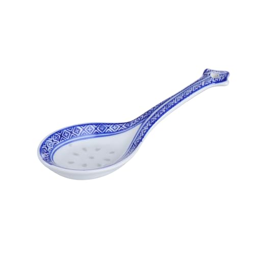 Luxshiny Keramik Suppenlöffel mit Langem Griff Chinesischer Porzellan Löffel im Traditionellen Blauen Muster Hitzebeständig und Komfortabel zum Servieren und Kochen im Haushalt und Luxshiny Keramik Suppenlöffel mit Langem Griff Chinesischer Porzellan Löffel im Traditionellen Blauen Muster Hitzebeständig und Komfortabel zum Servieren und Kochen im Haushalt und von Luxshiny