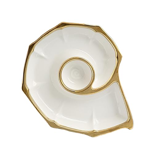 Luxshiny Keramische Knödelplatte Conch Form Kreative Servierplatte für Snacks Desserts und Sushi und Leicht zu Reinigen für Zuhause Hotel oder Restaurant von Luxshiny