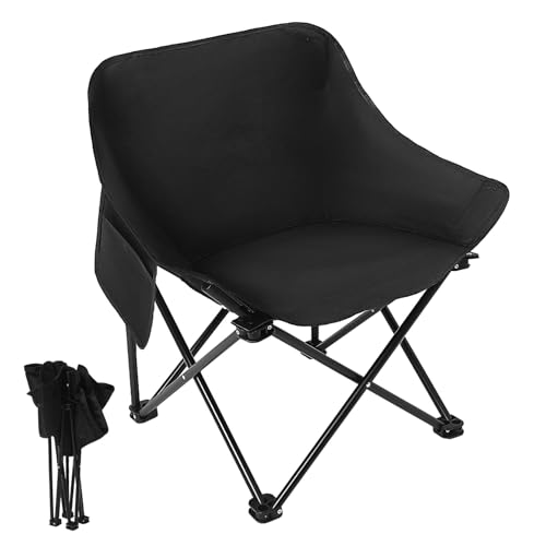 Luxshiny Klappbarer Campingstuhl Outdoor Faltbarer Strandstuhl aus Robustem Oxford Gewebe Tragbar Bequem und Leicht für Camping Wandern Angeln und Picknick von Luxshiny