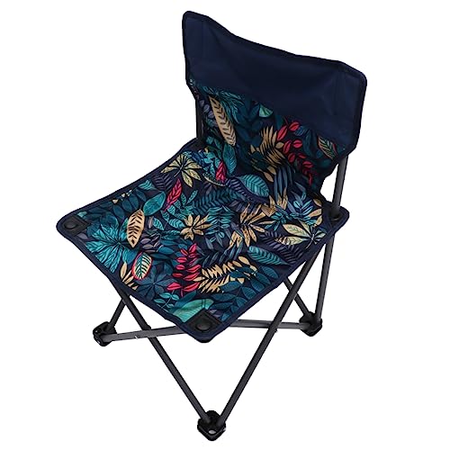 Luxshiny Klappstuhl mit Camouflage Design Leichter Tragbarer Angelstuhl für Outdoor Aktivitäten für Camping Strand und Angeln Dunkelblau von Luxshiny