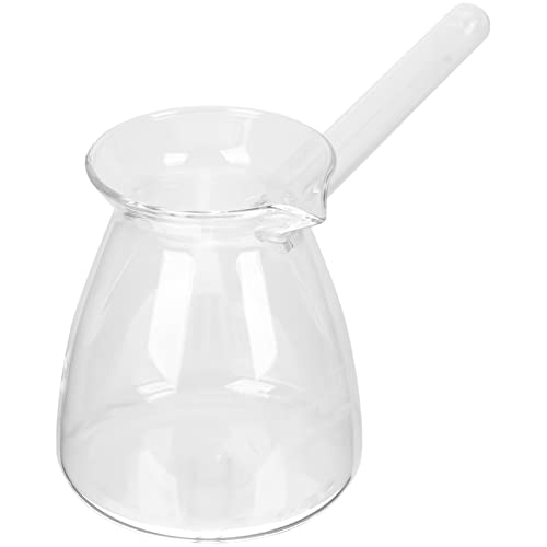 Luxshiny Klare Türkische Kaffeekanne Aus Glas Teekanne Mit Seitengriff Milchwärmer Für Den Herd (450 Ml) von Luxshiny