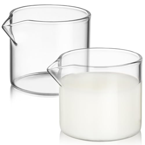 Luxshiny Kleiner Glas-Milchkännchen 2 Stück Milchkännchen Transparenter Mini-Kaffeekrug Tee-Milch-Ausgießer Aufschäumkrug Soßen-Sauce-Boot Zum Servieren In Der Küche von Luxshiny