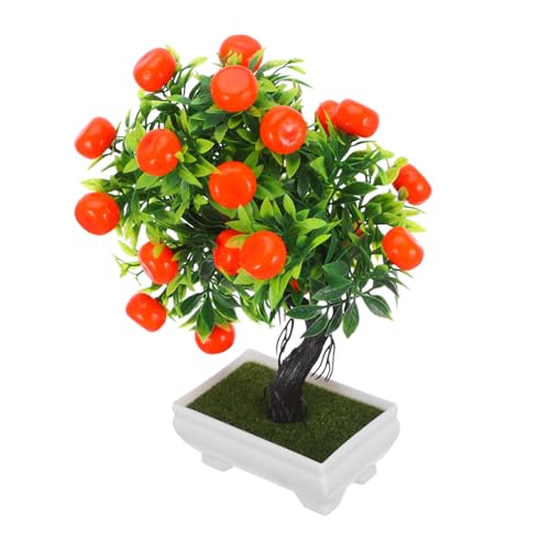 Luxshiny Künstlicher Obstbaum Live Pflanztöpfe Für Den Innenbereich Simulationsbonsai Mini-dekor Künstlicher Orangefarbener Bonsai Spitze Pflanze Plastik Büro Bahn von Luxshiny