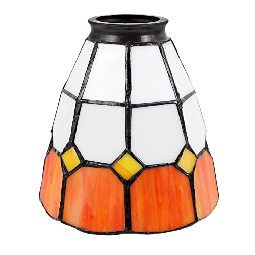 Luxshiny Lampe Ersatzglas Lampenglas Glas Pendelleuchte Buntglas Lampenschirm Leuchtenglas Tischlampenschirm für Pendelleuchte Wandlampe Deckenleuchte Stehlampe Ersatzlampenschirme Orange von Luxshiny