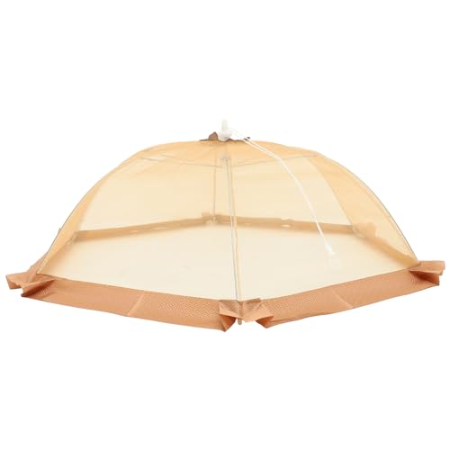 Luxshiny Lebensmittelabdeckung aus Metallgeflecht Faltbare Fliegenhaube für Tisch Durchmesser Insektenschutz für Picknick und Zuhause Praktische Abdeckung für Speisen Braun von Luxshiny