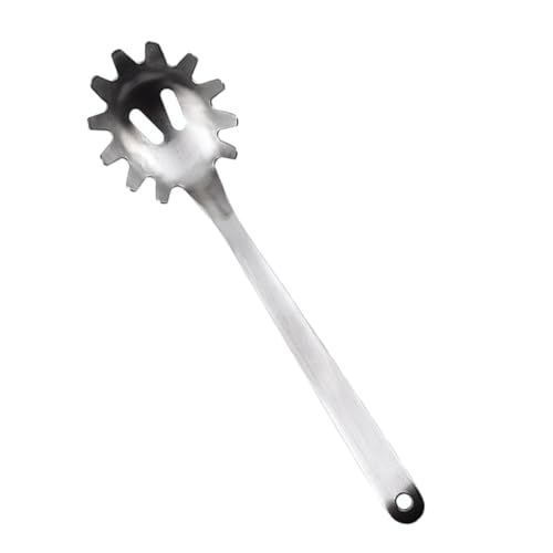 Luxshiny Lo Mein Sieb Nudelschaufel Nudelkelle Nudeln Ramengabel Spaghetti Fork Server Löffel Kochlöffel Mit Zähnen Servieren Pasta Scooper Noodles Ramen Server Rostfreier Stahl Silber von Luxshiny