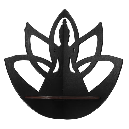 Luxshiny Lotus Eckregal Wandregal Holz Schweberegal für Dekorative Aufbewahrung Vielseitig Einsetzbar Schlafzimmer Wohnzimmer Badezimmer und Küche von Luxshiny