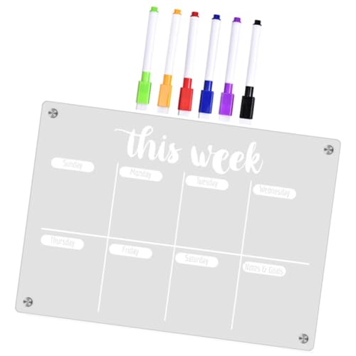 Luxshiny Magnetische Acryl trockenlöschtafel für Kühlschrank Wiederverwendbarer Planer mit Glatter Oberfläche Abwischbar Inkl Whiteboard markern für Familienorganisation und Erinnerungen Luxshiny Magnetische Acryl trockenlöschtafel für Kühlschrank Wiederverwendbarer Planer mit Glatter Oberfläche Abwischbar Inkl Whiteboard markern für Familienorganisation und Erinnerungen von Luxshiny