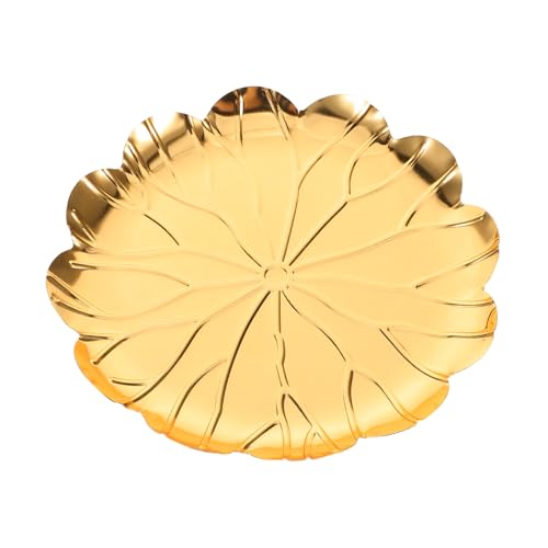 Luxshiny Metallkorb Gold Für Obst Servierteller Gold Für Snacks Dekoratives Korbtablett Aus Metall Für Küche Badezimmer Handtücher Geschirr Kosmetik Schmuck-Organizer von Luxshiny