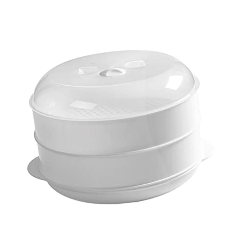 Luxshiny Mikrowellen Dampfer mit Deckel Doppellagiger Dampfgarbehälter für Gleichmäßiges Erhitzen von Lebensmitteln Küchenutensilien für Kochen und Mahlzeiten Zubereiten von Luxshiny