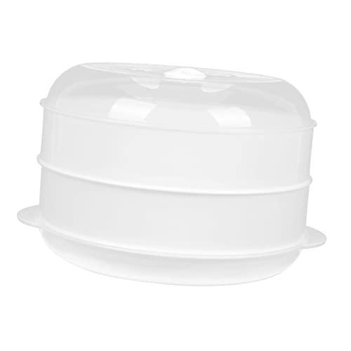 Luxshiny Mikrowellen Dampfgarer mit Deckel Dampfgarbehälter für Gemüse und zum Einfachen Aufwärmen von Brötchen Reis und Fisch der Mikrowelle Stufiges Design für Optimale Nutzung von Luxshiny