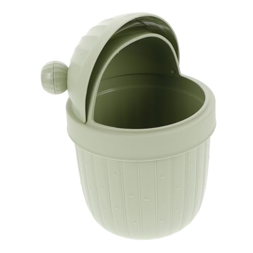 Luxshiny Mini Desktop Mülleimer Kaktus Design mit Deckel Kompakter Abfallbehälter für Küchentisch Schlafzimmer und Büro Robuster Süßer Papierkorb für Einfache von Luxshiny