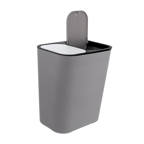 Luxshiny Mülleimer mit Fächern Trockene und Abfalltrennung Praktischer Abfallbehälter für Recycling und Abfallmanagement mit Druckdeckel von Luxshiny