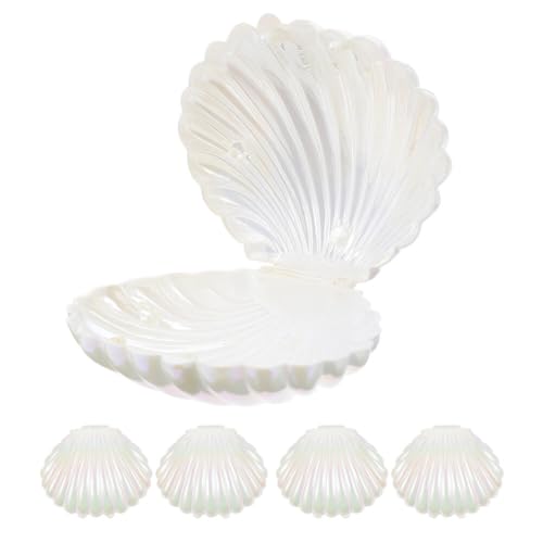 Luxshiny Muscheln-Süßigkeitsboxen 5 Stück Muschel-Hochzeitsbevorzugungsbehälter Mini-Muschel-Süßigkeitsboxen Kunststoff-Schokoladenbox Party-Leckerli-Etui Schmuckschatulle von Luxshiny