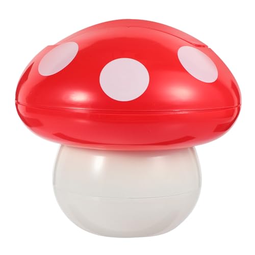 Luxshiny Mushroom Shaped Tischabfallbehälter mit Deckel Dekorativer Mülleimer für Büro Zuhause und Dorm Mini Mistkübel Rot Weiß für Schreibtisch und Arbeitsplatte von Luxshiny