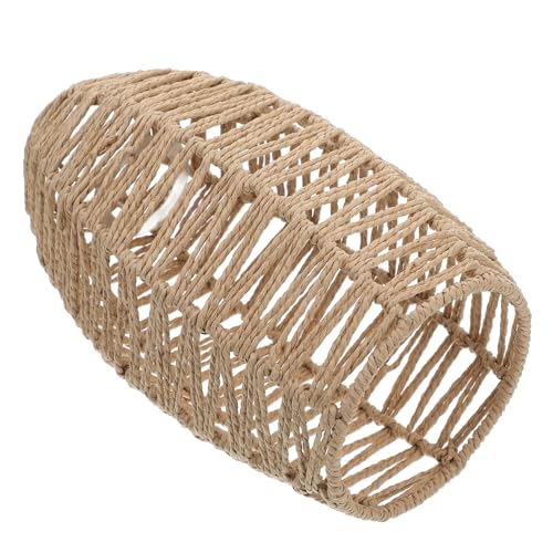 Luxshiny Papierseil Lampenschirm Vintage Pendelleuchte für Decken Tisch und Stehlampen Handgefertigt Lichtbraun für Schlafzimmer Büro und Hoteldekor von Luxshiny