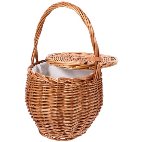 Luxshiny Picknickkorb aus Weidengeflecht, tragbar, Aufbewahrung für Obst, Blumen, Gemüse, für Hochzeiten, Partys, Zuhause, Outdoor-Events, stilvolles gewebtes Design für einfachen Transport Luxshiny Picknickkorb aus Weidengeflecht, tragbar, Aufbewahrung für Obst, Blumen, Gemüse, für Hochzeiten, Partys, Zuhause, Outdoor-Events, stilvolles gewebtes Design für einfachen Transport von Luxshiny