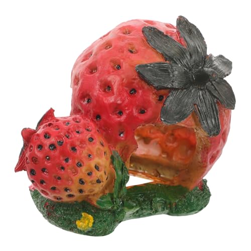 Luxshiny Reptilien Versteck Höhle Erdbeerform Resin Terrarium Versteck für Schildkröten Kleine Eidechsen Frösche und Schlangen Aquarium Dekoration Luxshiny Reptilien Versteck Höhle Erdbeerform Resin Terrarium Versteck für Schildkröten Kleine Eidechsen Frösche und Schlangen Aquarium Dekoration von Luxshiny