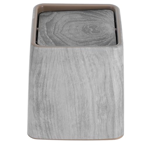 Luxshiny Retro Holzmaserung Mülleimer mit Schwingdeckel Multifunktionaler Abfallbehälter für Wohnzimmer Küche und Badezimmer und Leicht zu Reinigen von Luxshiny