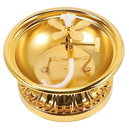 Luxshiny Retro Lampe Vintage Aus Messing Dekorative Buddha-öllampe Für Innenbereich Traditionelle Öllampe Mit Docht Elegante Tischlampe Ohne Strom Haus Deko Lampe Mit Sanftem Licht von Luxshiny