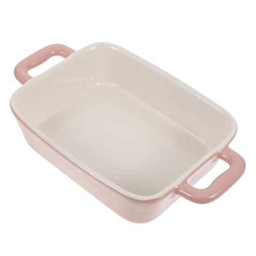Luxshiny Rosa Backform für Mikrowelle Rechteckige Auflaufform aus Hochwertigem Hitzebeständig und Leicht zu Reinigen für Köstliche Gerichte und Desserts von Luxshiny
