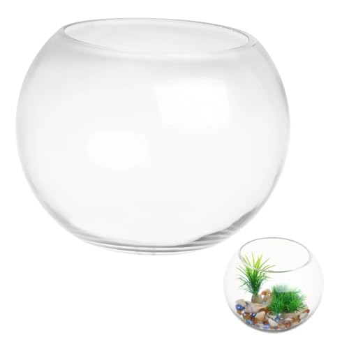 Luxshiny Runder Glasfischbehälter Transparentes Aquarium für Goldfische Design für Büro und Wohnzimmer Dekoratives Fischglas für Blumen und Pflanzen Kompakte Tischvase für Kreative Luxshiny Runder Glasfischbehälter Transparentes Aquarium für Goldfische Design für Büro und Wohnzimmer Dekoratives Fischglas für Blumen und Pflanzen Kompakte Tischvase für Kreative von Luxshiny