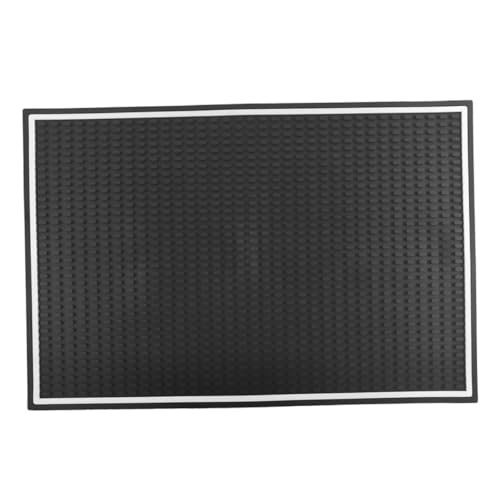Luxshiny Rutschfeste Ablaufmatte Geschirrtrocknungsmatte Kaffeematten für die Arbeitsplatte Kaffeematte für Theke Abtropfmatte für Thekengeschirr Abtropfmatte für Küchengeschirr PVC Schwarz von Luxshiny