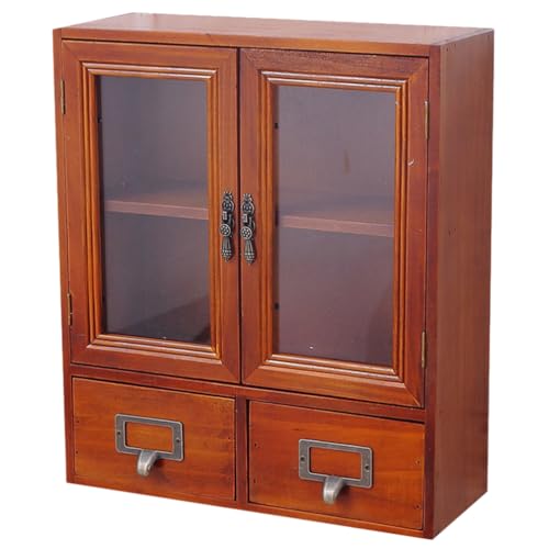 Luxshiny Titel Vintage Holz Schubladenschrank Für Figuren Schmuck Mehrlagiger Aufbewahrungsschrank Mit Stabiler Struktur Für Schreibtisch Kommode von Luxshiny
