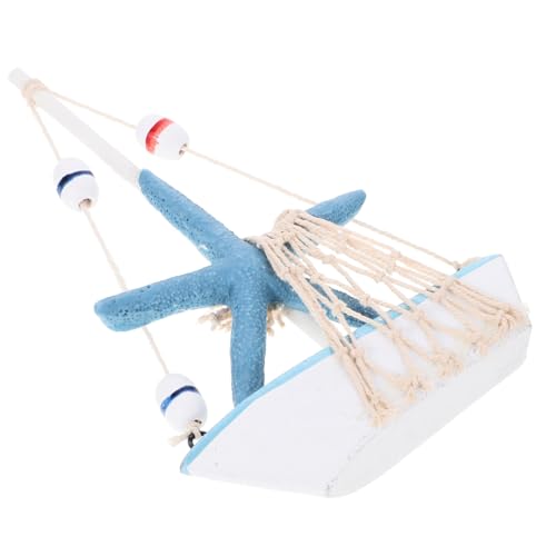 Luxshiny Mediterrane Holz-segelboot Dekoration Handgefertigtes Modell Für Tisch Wohnzimmer Und Büro Nautische Tischdeko Mit Lebendigen Farben Und Retro Design Für Wohnräume von Luxshiny