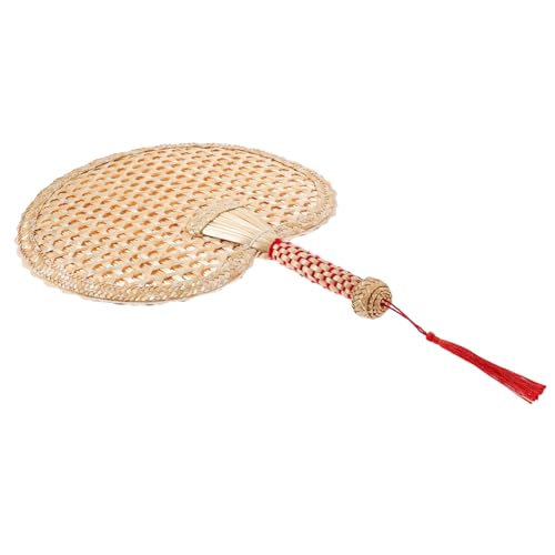 Luxshiny Sommer Fächer aus Handgewebter Runder im Chinesischen Stil für Kühlung für Strand Garten und Freizeitaktivitäten Leicht und Tragbar aus Natürlichem Material Gefertigt von Luxshiny