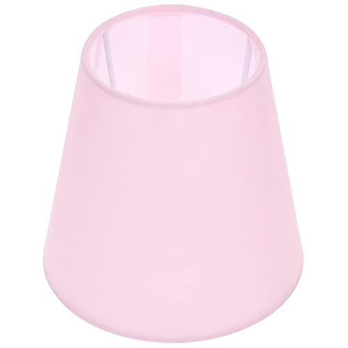 Luxshiny Stoff Lampenschirm Rosa - Kronleuchter Trommel E27 Clip auf Glühbirne Stehlampe Ersatzschirm - Lampenabdeckung für Tischlampe Hängelampe Wandleuchte Wohnzimmer Deko von Luxshiny