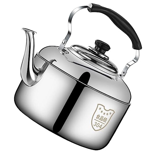 Luxshiny Tea Kettle 6L Camping Water Kettle Whistling Stainless Steel Herd Teekanne Cool Handle Kitchen Coffee Kettle Metal Water Pot for Office Home Anti-scalding Handle Tea Kettle von Luxshiny