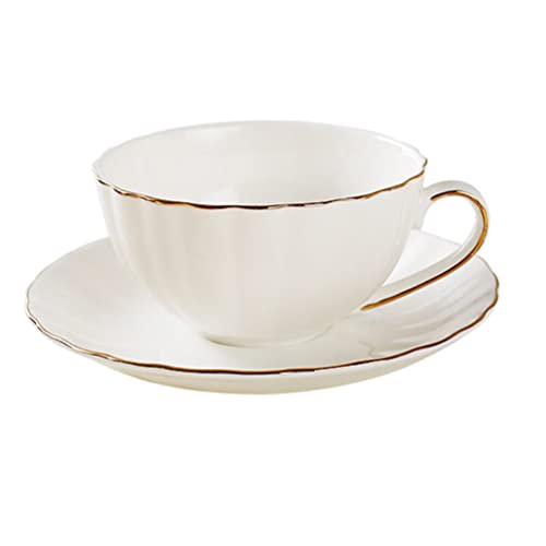 Luxshiny Teetassen- Und Untertassen-Sets Kaffeetasse Mit Untertasse Teetasse Aus Porzellan Espresso-Cappuccino-Latte-Tasse Für Restaurants Cafés von Luxshiny