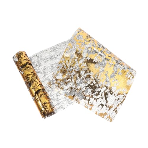 Luxshiny Tischläufer mit Heißprägung Tischläufer zur Taufe schimmernder Tischläufer Glitzer Tischläufer Kleiner Tischläufer metallisches Netzgewebe Tischläufer aus Tüll Polyester von Luxshiny